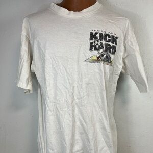 Cyrk Dig In and Kick Hard Equipment Teeth T-Shirt Large VTG 90s Futbol Blokecore